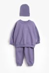 Vauva 3-Piece Baby Tracksuit Set with Hat - Cotton and Soft Fabric