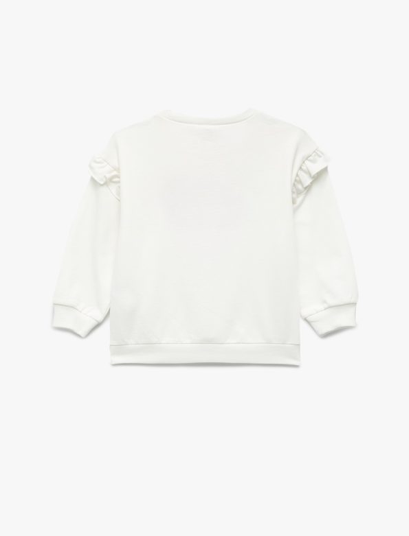 Girls' Long Sleeve Cotton Heart Appliqué Fleece Sweatshirt