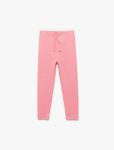 Girls' Cotton Ribbed Elastic Waist Basic Long Leggings