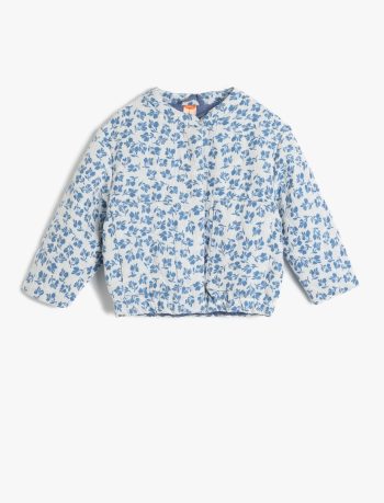 Girls' Floral Zip-Up Long Sleeve Jacket