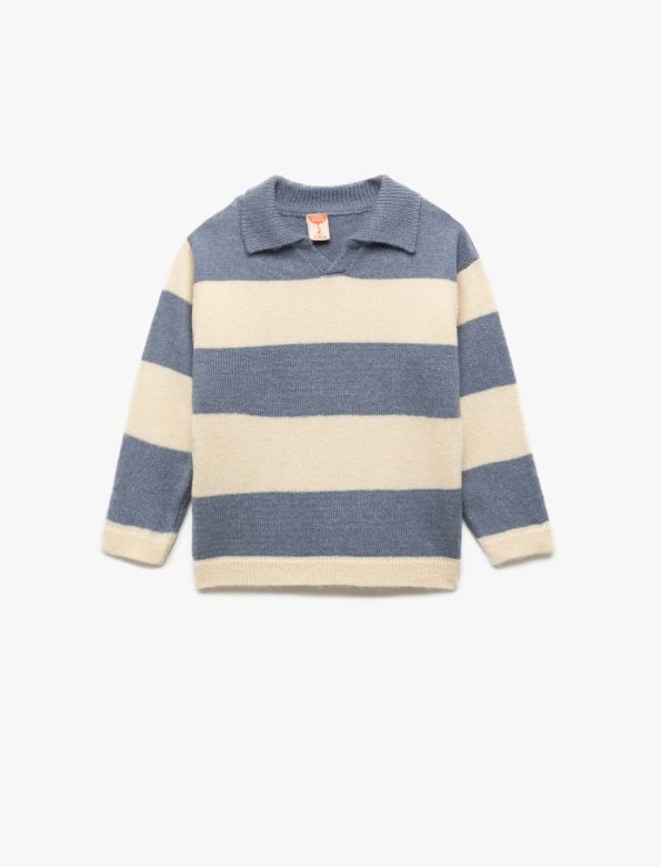 Baby Boy Striped Polo Neck Sweater