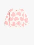 Girls' Long Sleeve Heart Print Sweatshirt