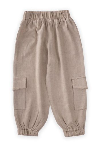 Elastic Cuff Cargo Pants for Kids 2-7 Years Natural