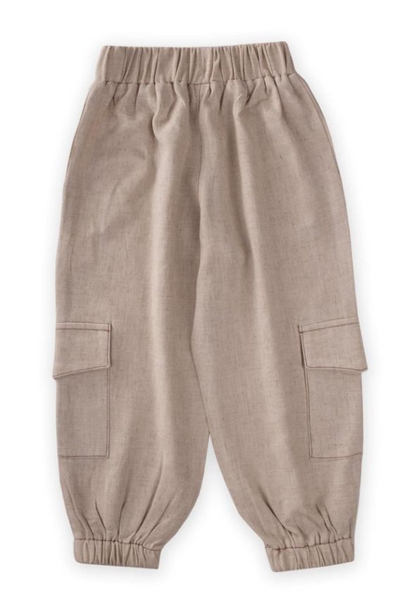 Elastic Cuff Cargo Pants for Kids 2-7 Years Natural