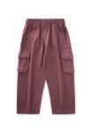 Double Pleated Pocket Linen Pants for Ages 2-7 in Purple