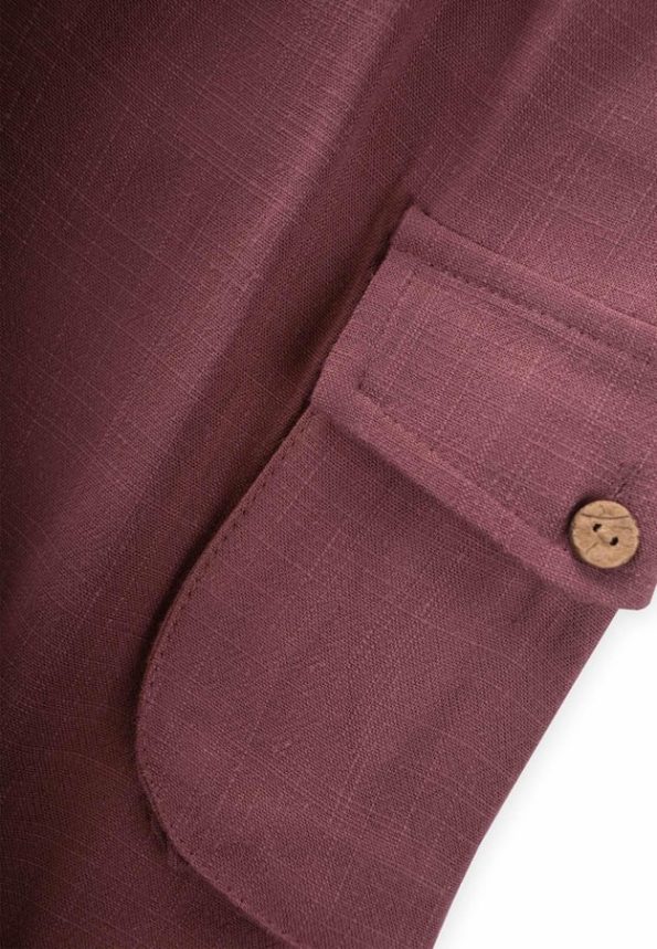 Double Pleated Pocket Linen Pants for Ages 2-7 in Purple