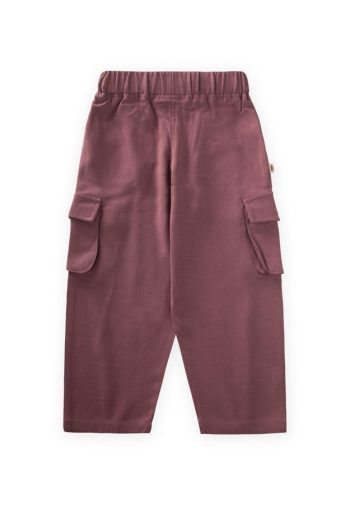Double Pleated Pocket Linen Pants for Ages 2-7 in Purple
