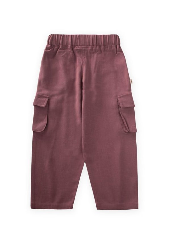 Double Pleated Pocket Linen Pants for Ages 2-7 in Purple