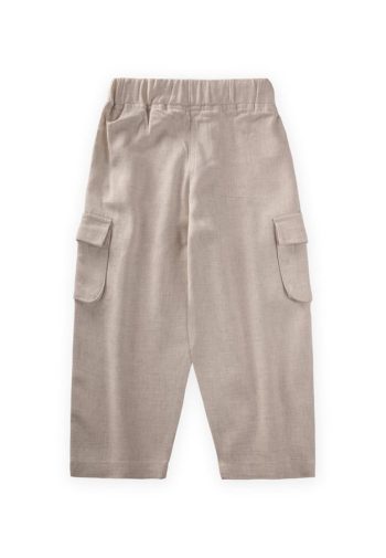 Double Pleat Pocket Linen Pants for Ages 2-7 Natural