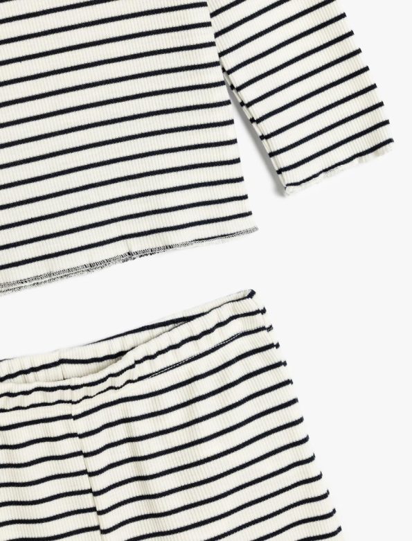 Girls' Baby 2-Piece Ribbed Set with Long Sleeve Top and Pants