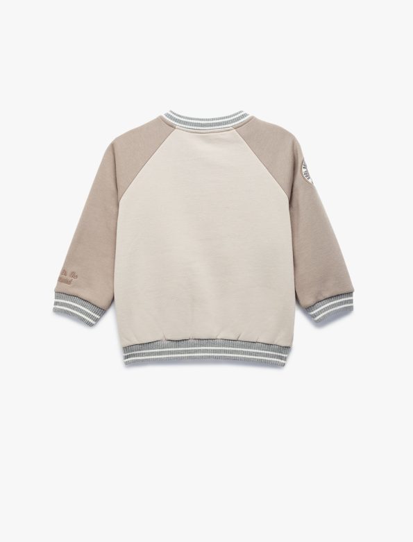 Baby Boy Long Raglan Sleeve Color Blocked Jacket