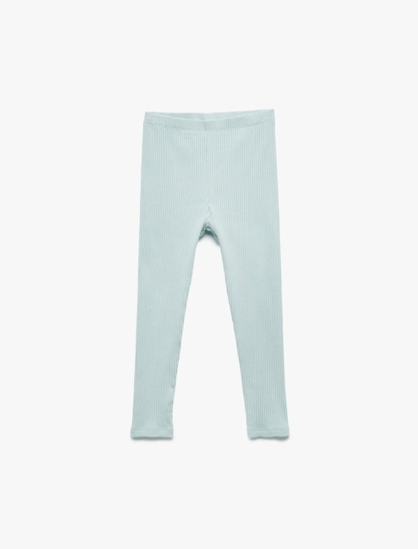 Girls' Cotton Elastic Waistband Basic Long Leggings