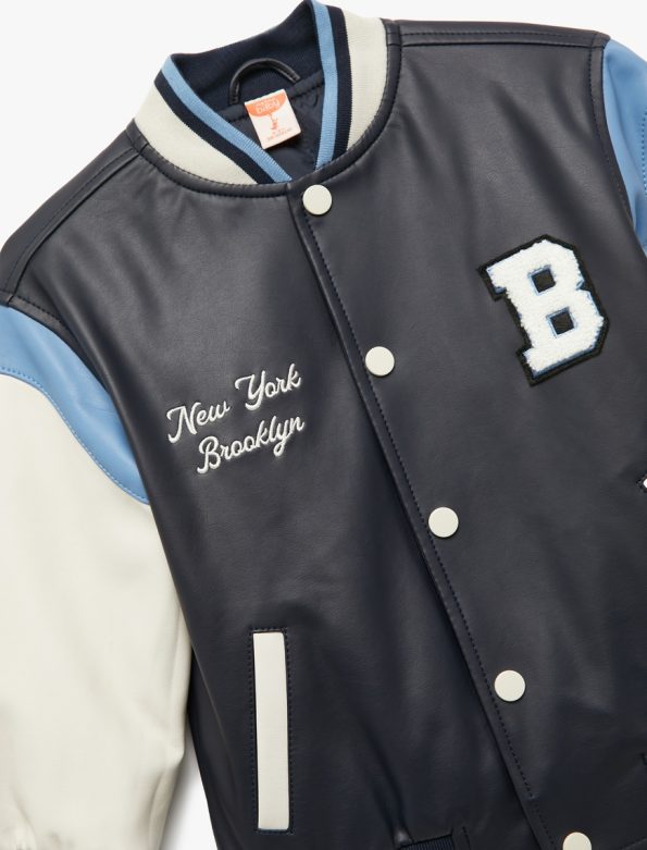 Baby Boy Color Block Bomber Varsity Jacket