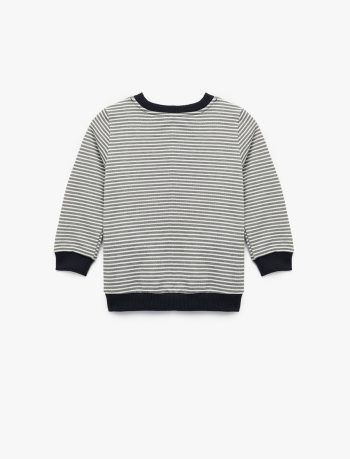 Baby Boy Long Sleeve Animal Embroidered Sweatshirt