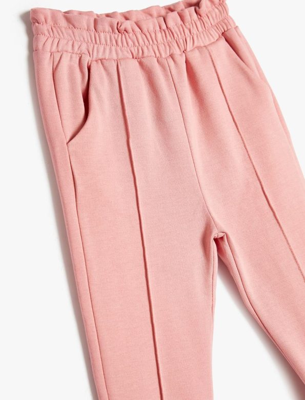 Girls' Baby Jogger Pants with Ruffled Waistband and Pockets