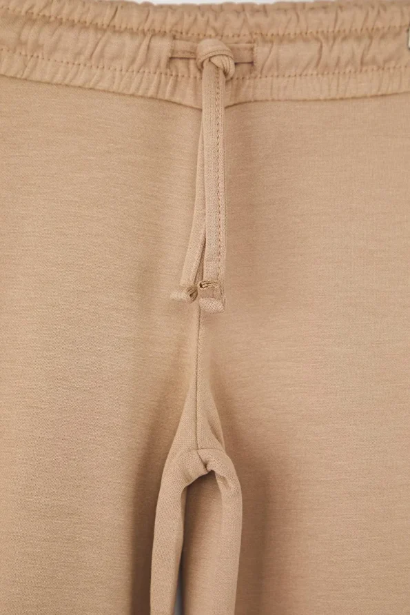 Trendyolmilla Kids Anthracite-Beige Cotton Knit Trousers for Girls