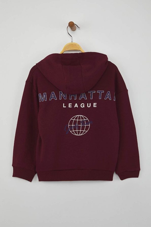 Trendyolmilla Kids Burgundy Unisex Cotton Hoodie Sweatshirt