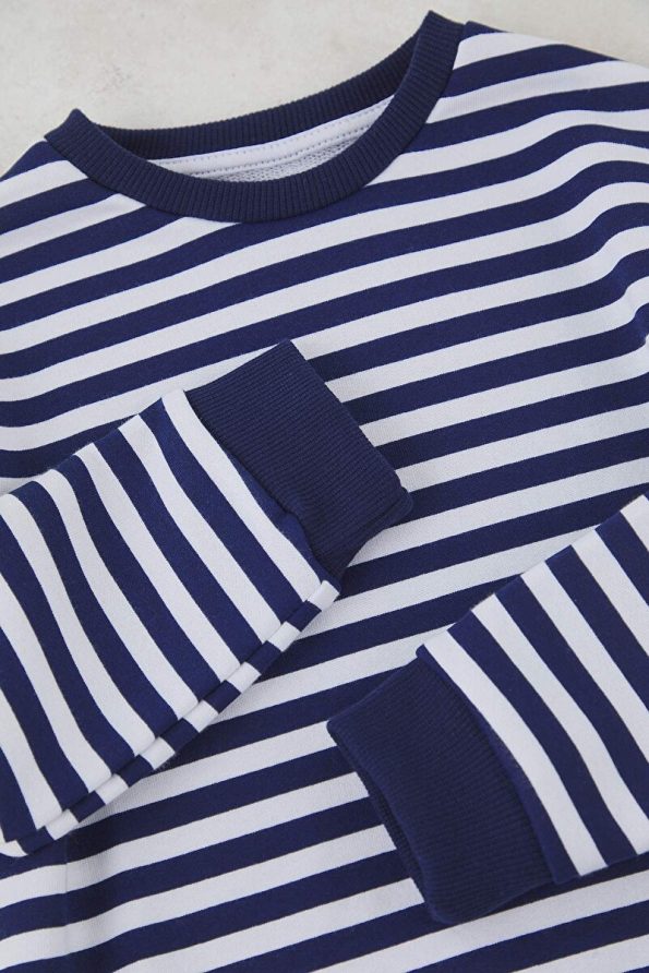 Trendyolmilla Kids Navy Striped Cotton Regular Fit Set for Boys