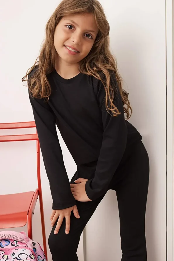 Trendyolmilla Kids Black Girls' Crew Neck Knit Set
