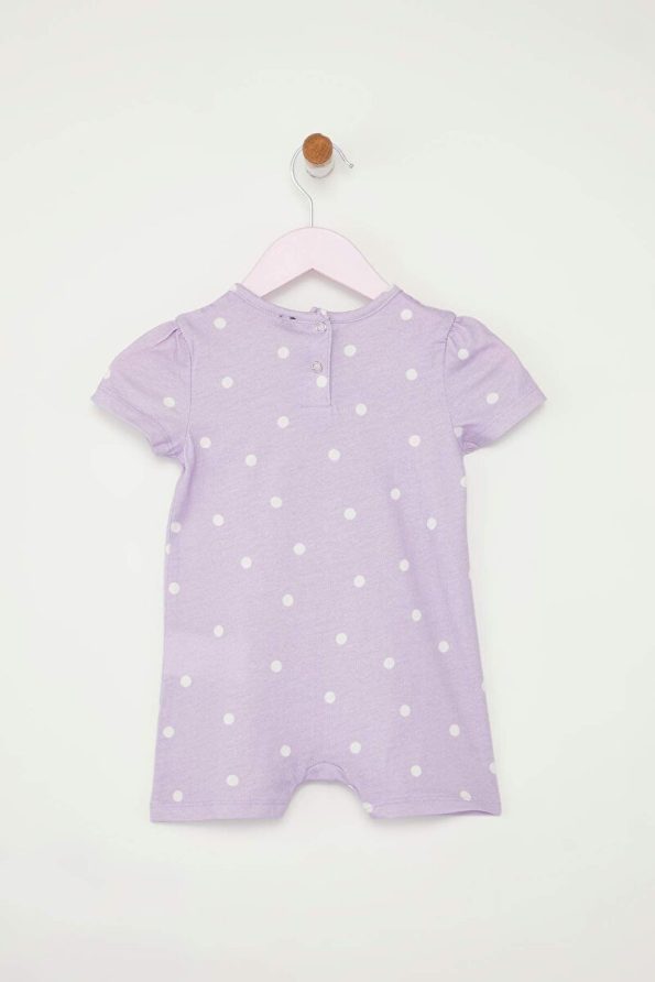 Trendyolmilla Kids Lilac-Pink Polka Dot Short Sleeve Romper