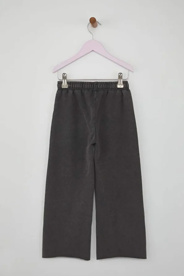 Trendyolmilla Kids Dark Grey Flared Cotton Sweatpants for Girls