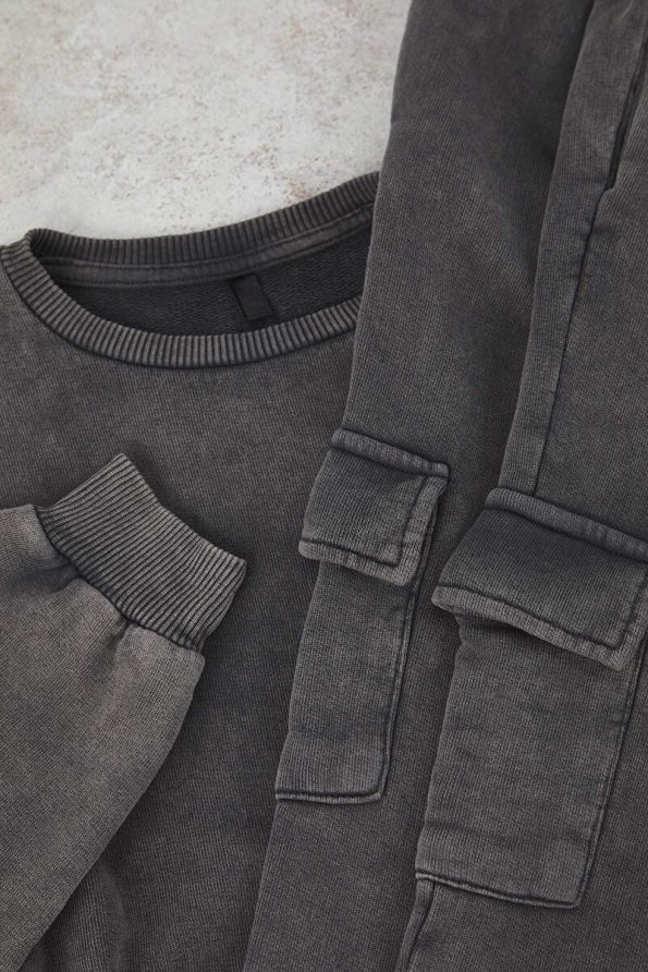 Trendyolmilla Kids Charcoal Cotton Basic Knit Set for Boys