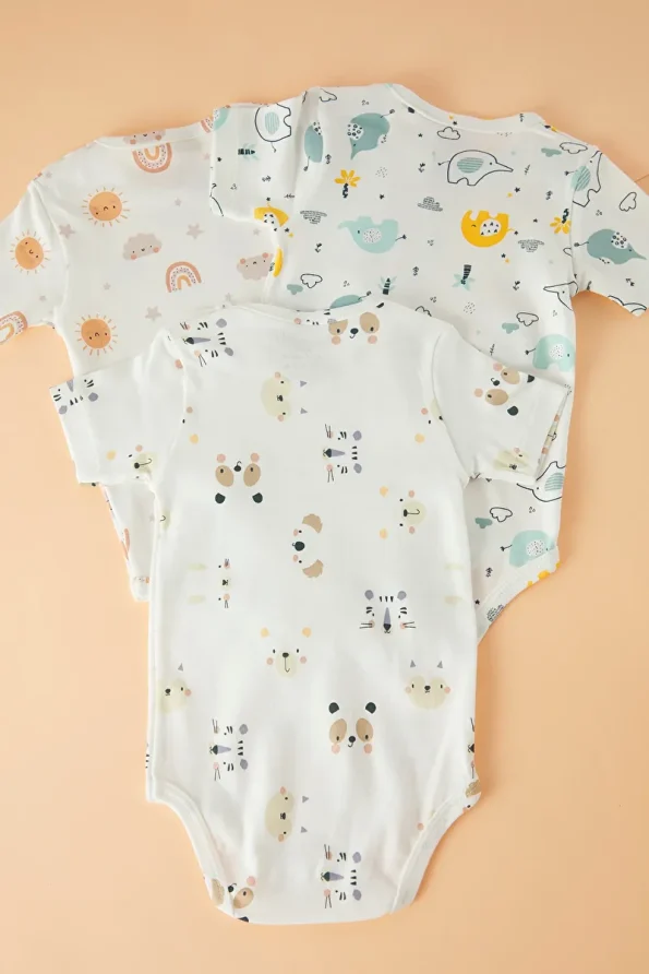 Trendyolmilla Kids 3-Pack Unisex Cotton Baby Bodysuits