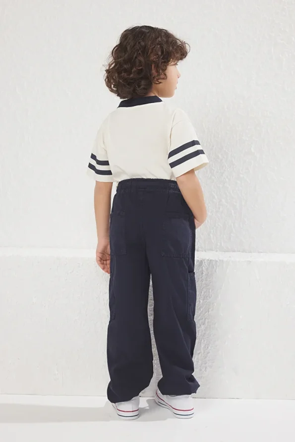 Trendyolmilla Kids Navy Blue Boys Cotton Pocket Detail Denim Pants