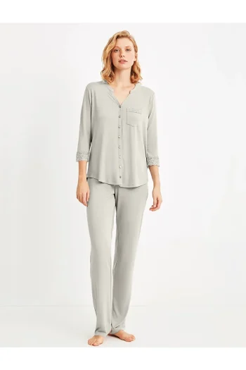 Catherines Maternity Pajama Set - Light Green
