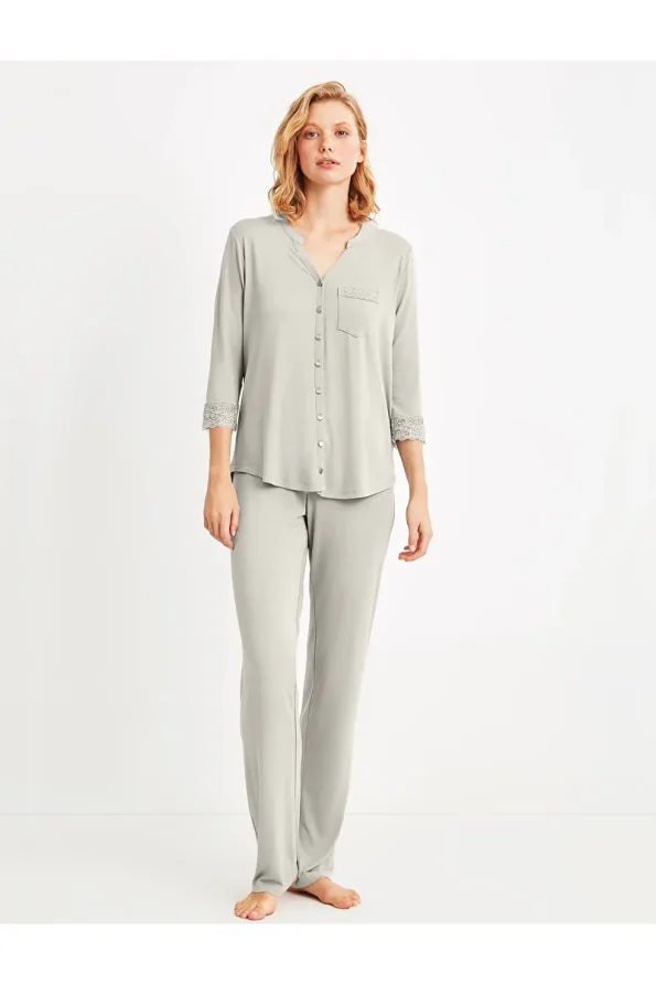 Catherines Maternity Pajama Set - Light Green