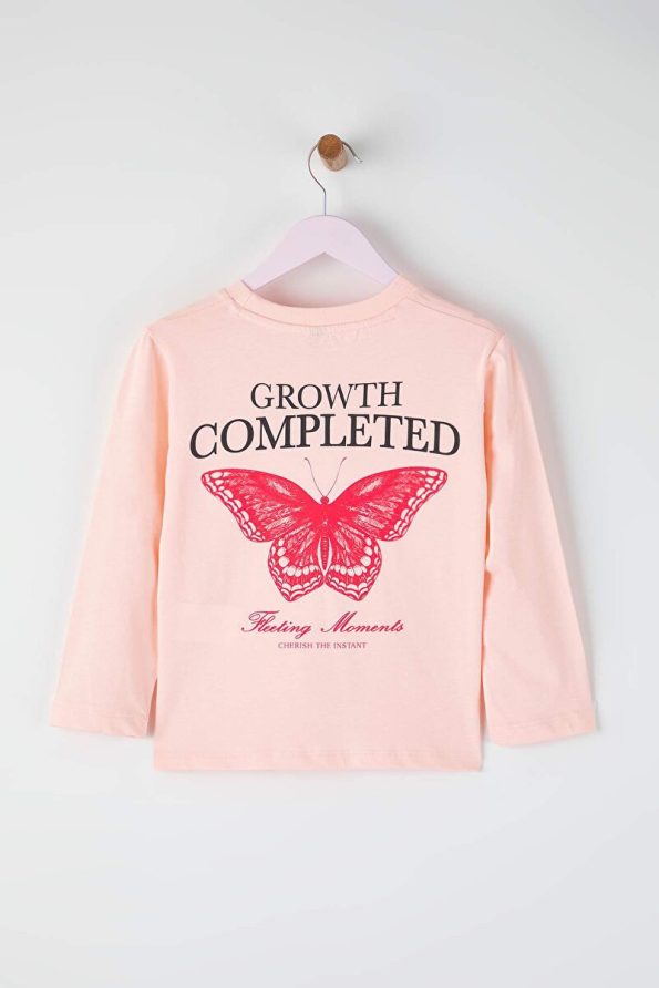 Trendyolmilla Kids Light Pink Girls' 100% Cotton Animal Print Regular Knit T-Shirt