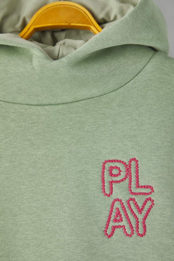 Trendyolmilla Kids Mint Printed Cotton Hoodie for Girls