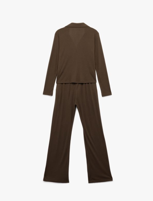 Shirt Collar Pajama Set