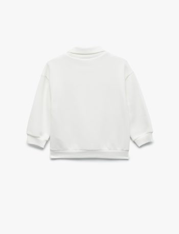 Girls' Baby Long Sleeve Printed Polo Neck Sweatshirt