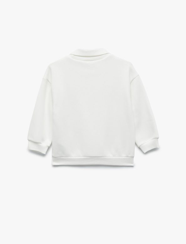 Girls' Baby Long Sleeve Printed Polo Neck Sweatshirt