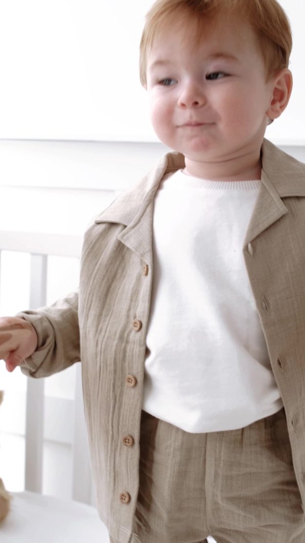 Lilabio 100% Cotton Muslin Boho Shirt Set for Ages 1-5