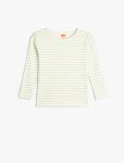 Girls' Long Sleeve Cotton Striped T-Shirt