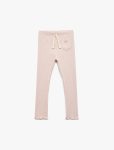 Girls' Baby Pocket Detail Drawstring Waist Viscose Blend Ribbed Leggings