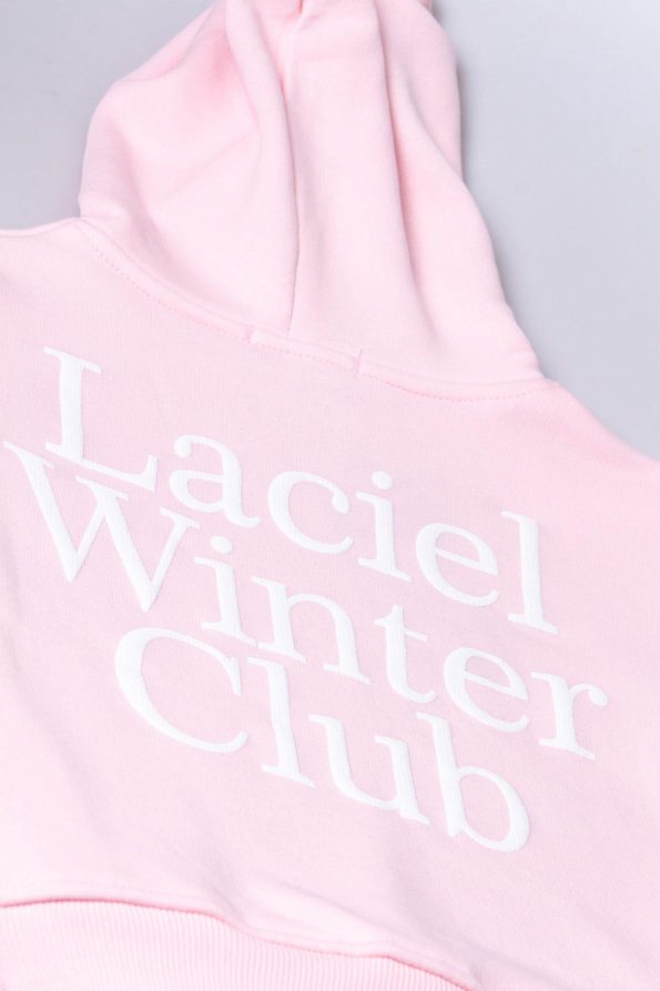 Girls' Cotton Pink Hooded Sweatshirt and Jogger Set