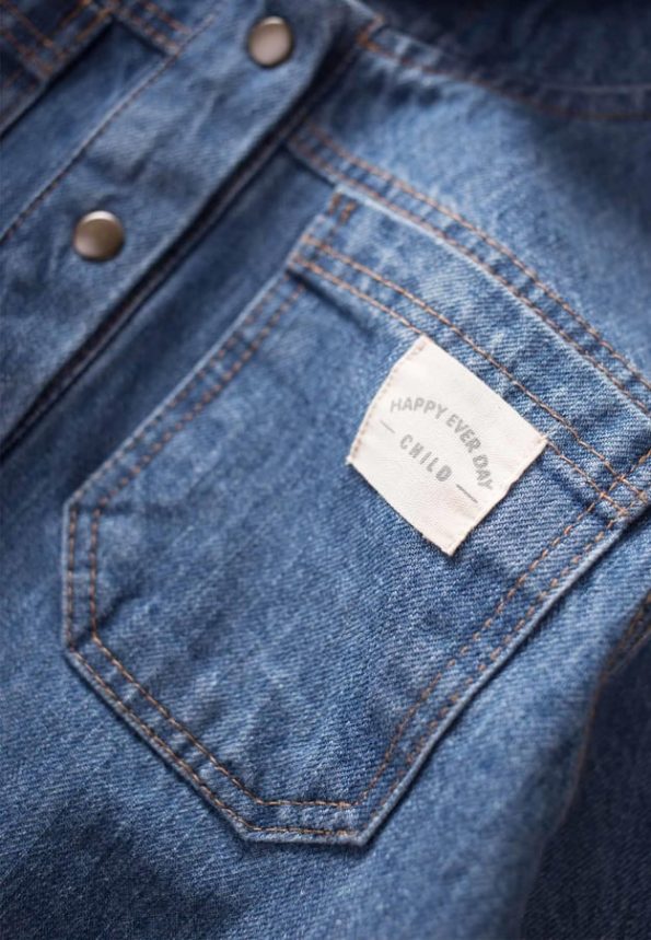 Hooded Denim Jacket for Ages 2-7 Blue