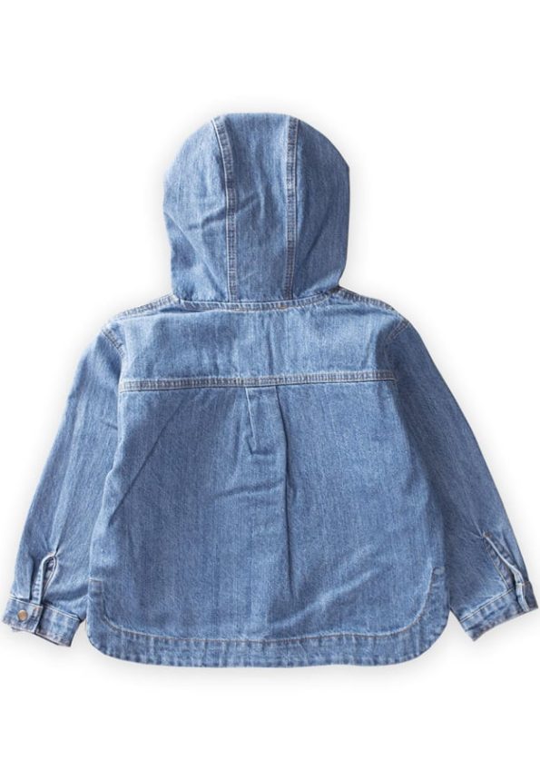 Hooded Denim Jacket for Ages 2-7 Blue