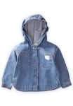 Hooded Denim Jacket for Ages 2-7 Blue