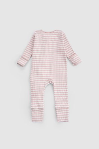 Pink Modal Romper with Built-in Gloves and Booties