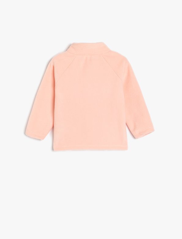 Girls' Baby Zip-Up Collar Long Sleeve Fleece Sweatshirt
