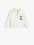 Embroidered Long Sleeve Polo Neck Sweatshirt for Baby Girls