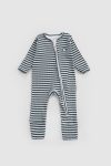 Self-Mitten and Footed Modal Green Zippered Bodysuit