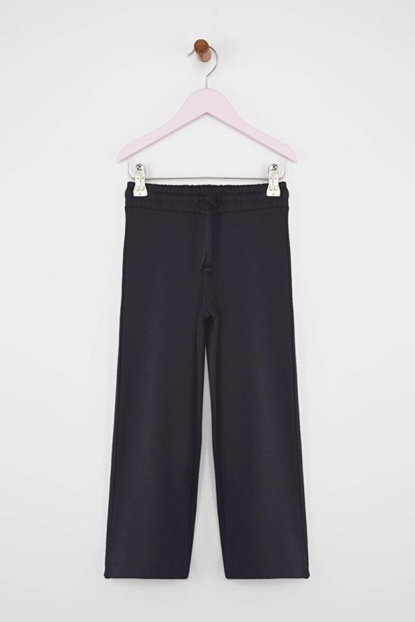 Trendyolmilla Kids Anthracite-Beige Cotton Knit Trousers for Girls