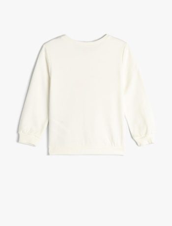 Girls' Baby Sweatshirt with Rabbit Print and Sequins