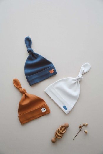 Set of 3 Embroidered Newborn Hats Model 4