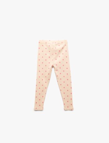 Girls' Cotton Polka Dot Basic Leggings with Elastic Waist